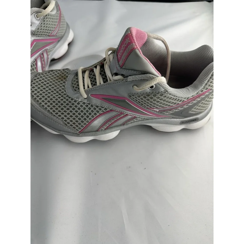 Womens Reebok Runtone Silver/ Pink Running Shoes US  Size 9.5 - Picture 3 of 6